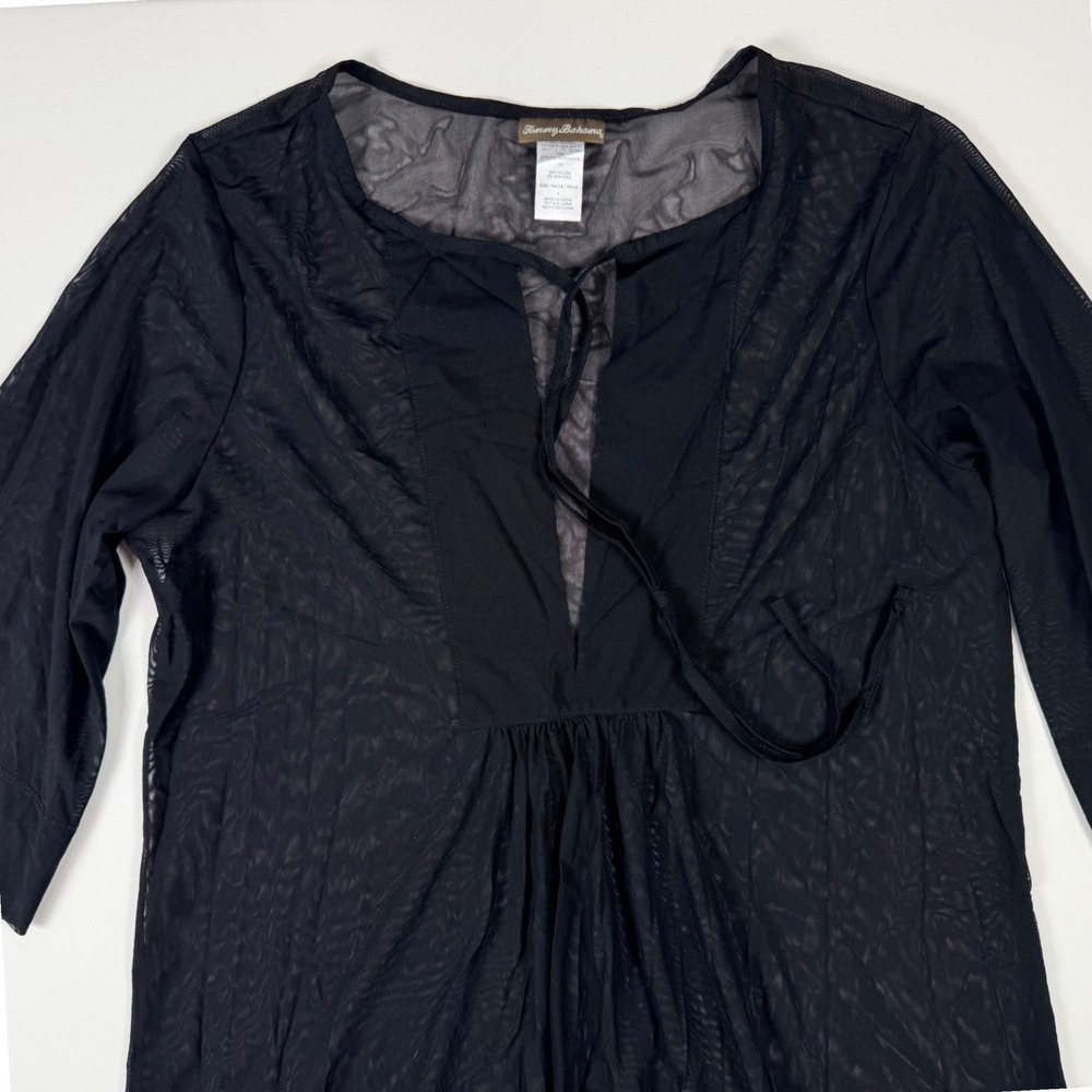 Tommy Bahama Swim Cover Up Womens Small Black NWOT‎ Sheer Mesh TSW85903CX - Picture 2 of 7